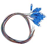 Qukaim Glasfaser-Pigtail-Kabel, Einzelmodus, 12-adrig, SC/UPC-Faser, Pigtail-Kabel mit PVC-Außenhülle, optische Faser, 1 m Länge