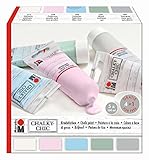 Marabu 0261000000087 - Chalky Chic Set mit 5x 100ml deckender, matter Kreidefarbe, Wasserbasis, Dosierverschluss - Rollen, Streichen und Tupfen auf Holz, Metall und Kunststoff, Used Look anschleifbar