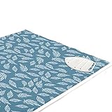 Encasa Homes Bügelmatte (Groß 120 x 70 cm) mit 3 mm Polsterung & Silikonbügel für Dampfbügeln auf Tisch oder Bett - Hitzebeständige Tischbügeldecke, bugeltischauflage bugelunterlage - Big Leaves Blue