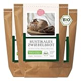 Bio Rustikales Zwiebelbrot Brotbackmischung | Knuspriges Brot mit Röstzwiebeln | Brot Backen im Ofen und Brotbackautomat | Bake with Love (3erPack)