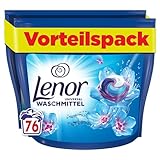 Lenor Waschmittel PODS All-in-1, 76 Waschladungen, Aprilfrisch, Color Waschmittel, 3-mal länger anhaltende Frische & Tiefenreinheit auch bei Kaltwäsche