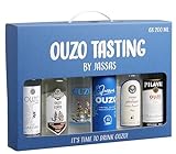 Ouzo Tasting by Jassas 6x 200ml in Geschenkbox | Variante 1 | Feinster Ouzo aus Griechenland | Ouzo Probierset | Spirituosen Geschenk | Spirituosen Geschenkset