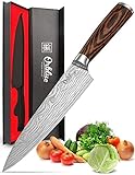 ORBLUE 8' Kochmesser Profi Messer - Edelstahl Chef Knife mit rutschfestem ergonomischen Griff, scharfes Messer Küche, Koch Messer & Profi Küchenmesser für perfekte Schneideergebnisse
