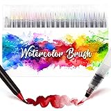 Amteker 24+1 Aquarellstifte Brush Pen Set, Malen, Pinselstifte mit Flexiblen Nylonspitzen, Stifte Mädchen Geschenke 6-11 Jahre, Geschenk Mädchen 6-10 Jahre, Einschulung Mädchen, Ostergeschenke Kinder