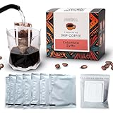 Profista Colombia Zyffo 7×12g Drip Coffee Bag mit Kaffee - Geschenke Box als Kaffee Geschenkset - Kaffee unterwegs, Vatertag Kaffee - Kaffeeset für Camping Kaffee Kaffeepulver aus 100 % Arabica Bohnen