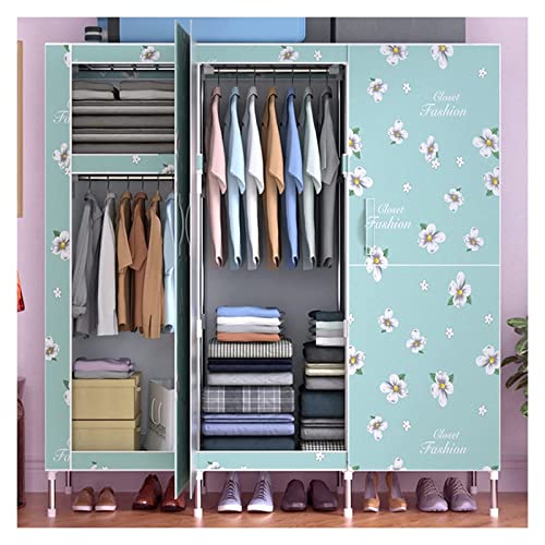 YDoo Kleiderschrank Kleiderschrank, großer Mehrzweckschrank, tragbarer Schrank-Organizer, Schlafzimmerschrank mit Türen, einfach zu montieren, 28 x 18 x 56 Zoll (Color : B)
