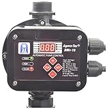 Agora-Tec® Pumpensteuerung Druckschalter Durchflusswächter AT-DWv-18 verkabelt (EIN- und Abschaltdruck einstellbar) mit Trockenlaufschutz, Überdrucküberwachung, Leckageanzeige