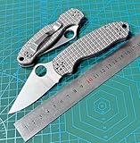 Klappmesser 7.2' Taschenmesser Klein aus TC4 Titan & Keramiklager, Stahl outdoor messer survival, Praktische edc jagdmesser scharfes einhandmesser, Titanlegierung pocket folding neck knife hals messer