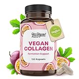 Vegan Collagen (120 Kapseln) mit Aminosäuren, Vitamin A C E, Biotin, Silicium, Zink und Mangan I Pflanzliche Alternative zu Collagen Pulver I Kollagen vegan (1x 120 Kapseln)