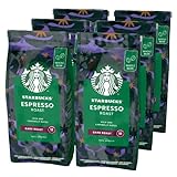 STARBUCKS Espresso Roast, Dunkle Röstung, Ganze Kaffeebohnen 200g (6er Pack)