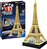 Ravensburger 3D Puzzle Eiffelturm in Paris bei Nacht 12579 - leuchtet im Dunkeln - 216 Teile - ab 10 Jahren, 226