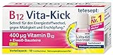 tetesept B12 Vita-Kick Trinkampullen – Ergänzungsmittel mit hochdosiertem Vitamin B12 & Eiweißbausteinen - Himbeergeschmack – 1 Packung à 18 Trinkfläschchen [Nahrungsergänzungsmittel]