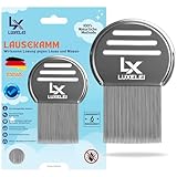 LUXELEI Läusekamm Professional Für Läuse und Nissen von Kinderärzten Empfohlen - Läusemittel für Kinder - Nissenkamm - Kamm zur Entfernung von Nissen und Läusen - Kamm für Läuse