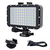 Suptig Unterwasserlichter Tauchlicht 84 LED High Power Dimmbar Wasserdichtes LED-Videolicht Wasserdicht 50 m kompatibel Für Gopro Canon Nikon Pentax Panasonic Sony Samsung SLR-Kameras, USB