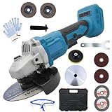Akku-Winkelschleifer,Ersatz für Makita DGA504Z,11000U/min Bürstenloser Motor Trennschleifer, 12 Zubehörteilen,zum Schneiden und Polieren von Holz,Stein,Stahl (Ohne Akku)