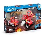 CaDA® C52009W – 2-in-1 Roboter & Feuerwehrauto Bauset für Kinder, 100 % kompatibel mit Anderen Marken, 249 Teile, mit Rückziehmotor