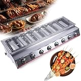 VZXATYOP Tragbarer Gasgrill mit 8 Brennern Grillplatte Flüssigpropangrill Edelstahl Kochen im Freien BBQ-Grills Terrassen und Gartengrill Gas unabhängig gesteuert