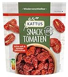 Kattus - getrocknete Snacktomaten - verzehrfertige, sonnengereifte Tomaten, in wiederverschließbarem Beutel, für Salate, Pasta, Pizza und Co. - 100 g im Beutel