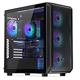 ENDORFY Arx 700 ARGB, gaming pc gehäuse atx, 4xARGB 140-mm-Lüfter enthalten, Top und Front aus luftigem Mesh, Platz für zwei Radiatoren bis zu 360mm aio wasserkühlung pc, EY2A013