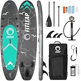 Fitleap Premium Stand Up Paddle Board aufblasbar - SUP Board Set mit Hochdruckpumpe, verstellbarem Paddel und Rucksack - Ideal für Anfänger und Profis - Perfekt für Yoga, Surfen und Wassersport