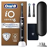 Oral-B iO Series 6 Plus Edition Elektrische Zahnbürste/Electric Toothbrush, PLUS 3 Aufsteckbürsten für Elektrische Zahnbürsten, Magnet-Etui, 5 Putzmodi, recycelbare Verpackung, black