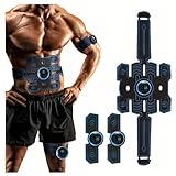YOUKK EMS Trainingsgerät, EMS Bauchmuskeltrainer Elektrisch Muskelstimulationsgeräte, 8 Modi & 19 Intensitäten, USB Wiederaufladbar EMS Bauchtrainer Ganzkörper ABS/Bauch/Arm/Bein/Po Trainer