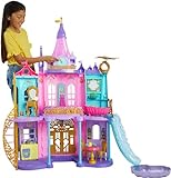 Disney Prinzessin Puppenhaus, Magisches Schloss, 3 Etagen, 10 Spielbereiche, mit Licht und Geräuscheffekten, inkl. 28 Zubehörteilen, Disney Geschenke, Spielzeug ab 3 Jahre, HLW29