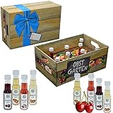 Obstgarten · Witzige Geschenkidee für Männer und Frauen mit Alkohol · 8 x Obst-Likör · Hochwertige Geschenkbox - Geburtstagsgeschenk für Männer