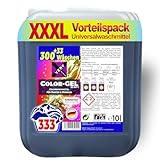 VERY Color Gel, dickflüssiges Waschmittel im 10l Vorratspack (333 Waschladungen), tiefenreine Sauberkeit dank konzentrierte Reinheitsformel, angenehmer aber unaufdringlicher Frischeduft, 20°C - 60°C