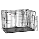 Feandrea Hundekäfig, Hundebox, zusammenklappbar, transportabel, 2 Türen, 107 x 70 x 77,5 cm, schwarz PPD42BK