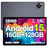 DOOGEE U11 Android 15 Tablet 11 Zoll 16GB RAM +128GB ROM (2TB TF) 8580mAh Gaming Tablet Android, 13MP+5MP, Octa-Core Tablet PC 2.4G+5G WLAN GMS/ WidevineL1/ 3.5mm Audio/GPS/Face ID/OTG [2025]