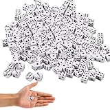 8mm Mini Tiny Dice, 300pcs weiße Würfel mit schwarzen Punkten, 6 -Seiten -Square -Spiele, Erwachsenenspiel für das Unterrichten von Mathematik, Party -Gefälligkeiten Mini -Masse