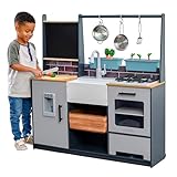 KidKraft Farm to Table Kinderküche aus Holz mit Zubehör und Licht- und Soundeffekten, Spielküche mit Geschirr und Lebensmittel, Spielzeug für Kinder ab 3 Jahre, 53411