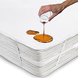 Matratzenschoner 90 x 200 cm wasserdichte Matratzenauflage aus Baumwolle Nässeschutz Inkontinenzunterlage Matratzenbezüg Atmungsaktive Anti-Allergie und Anti Milben für Bett und Matratze Waschbar