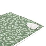 Encasa Homes Bügelmatte (Groß 120 x 70 cm) mit 3 mm Polsterung & Silikonbügel für Dampfbügeln auf Tisch oder Bett - Hitzebeständige Tischbügeldecke, bugeltischauflage bugelunterlage - Big Leaves Green