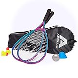 Apollo Speed Badminton Set | Badminton Schläger in versch. Farben | Federball Set | Squash Schläger Set | Badminton Tasche und Badmintonschläger | Federball Schläger | Federball Set Kinder