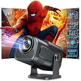 Mini Projector Portable 4K with WiFi 6 and Bluetooth, 4K 1080P Support Portable Projector 180° Rotatable 130'' Screen Movie Projector Auto Keystone Home Projector for Phone/TV Stick/Laptop(Black)