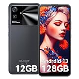 CUBOT Note 21 Smartphone 12GB RAM 128GB ROM 1TB Expand 6,56'' HD 90Hz Diaplay Android 13 Handy Ohne Vertrag 50MP Kamera 4G Dual SIM/Octa Core/Face ID/GPS/OTG - Klassisches Schwarz