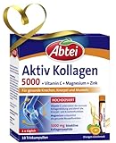 Abtei Aktiv Kollagen 5000 - Für gesunde Knochen, Knorpel und Muskeln - mit Vitamin C, Magnesium und Zink – laborgeprüft und zuckerfrei - 1 x 10 Trinkampullen à 25 ml