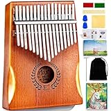 Everjoys Kalimba Thumb Piano 17 Keys Professional Musical Instrument Finger Marimbas with Portable Soft Fabric Bag Quick Songbook Tuning Hammer All in One Kit