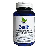 Zeolith Klinoptilolith MIKRON 180 Pulver Kapseln a 500 mg. Ohne Nanopartikel ultrafein mikronisiert & aktiviert. Natur Pur aus Deutschland - OHNE Zusatzstoffe. 26147