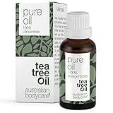 Teebaumöl 100% Reines 30 ml | 100% konzentriertes und natürliches Ätherisches Tea Tree Oil für unreine Haut, Kopfhaut, Haare, Pickel im Gesicht | Pflege bei Akne, Fußpilz, Nagelpilz | Vegan