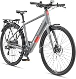 TELEFUNKEN E-Bike Herren 28 Zoll, Elektrofahrrad Hinterradmotor, 7-Gang Kettenschaltung, Hydr. Scheibenbremsen - Pedelec Urban-Bike, inkl. Fahrradschloss, UH200