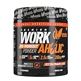 Engel Nutrition WORKAHOLIC Pre-Workout Booster | All-in-One Trainingsbooster für Leistung, Pump + Focus | Made in Germany - 410g (Ice Tea Peach)