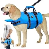 Dogcheer Hundeschwimmweste mit Reißverschluss und 1,2 m Leine, verstellbare Haustier-Schwimmweste zum Schwimmen, Bootfahren, hoher Auftrieb, Schwimmweste, PFD für kleine, mittelgroße und große Hunde