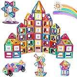 aaczly Magnetische Bausteine 122 Teile Magnet Spielzeug Kinder Montessori Spielzeug Magnetbausteine für Jungen und Mädchen ab 3 4 5 6 7 Jahren