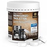 Coffeeano 170 Reinigungstabletten für Kaffeevollautomaten und Kaffeemaschinen. Reinigungstabs für Delonghi, Siemens, EQ Series, Jura, Krups, Bosch, Miele, Melitta, WMF uvm.