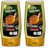 biozentrale Bio Akazienhonig | 350 g Bio Honig aus weißen Blüten der Akazie| Ideal als Brotaufstrich Bio & Honig für Tee | Wabenhonig Alternative (Packung mit 2)