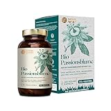 Bio Passionsblume - 180 Kapseln hochdosiert / 1100 mg Bio Passionsblumen Extrakt pro Tagesdosis / 10:1 Verhältnis/Vegan, Zertifiziert & Nachhaltig im Glas