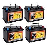 4 PACK of 12V 100Ah LiFePO4 Lithium Batterie MINI Size Height 188cm, 100A BMS Autobatterie, bis zu 15000 Zyklen, Mini-Größe für Wohnwagen, Wohnmobile, Boote, Trolling-motor, Solar